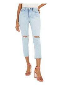 ハドソン HUDSON Womens Light Blue Pocketed Zippered Ripped Straight leg Jeans Juniors 24 レディース