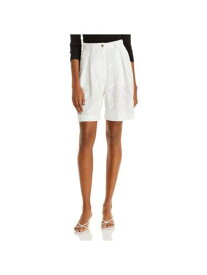 MSGM Womens White Zippered Pocketed Floral Evening High Waist Shorts 38 レディース