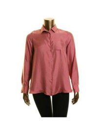 MAXMARA Womens Pink Pocketed Cuffed Sleeve Button Up Top 4 レディース