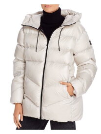 WOOLRICH Womens Ivory Pocketed Zippered Hooded Puffer Winter Jacket Coat XS レディース
