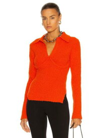 ヘルムートラング HELMUT LANG Womens Orange Underwire Pullover Vented Hem Long Sleeve Sweater XXS レディース