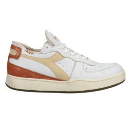 ディアドラ Diadora Mi Basket Row Cut Lace Up Mens Beige White Sneakers Casual Shoes 17628 メンズ