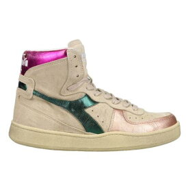 ディアドラ Diadora Mi Basket Metal Pigskin Used High Top Womens Beige Sneakers Casual Shoe レディース