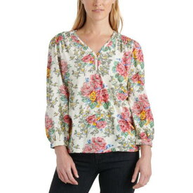 Lucky Brand ラッキー LUCKY BRAND NEW Women's Floral Print Cotton Peasant Blouse Shirt Top TEDO レディース