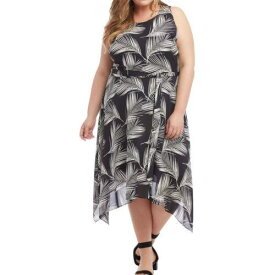 Karen Kane カレンケーン KAREN KANE NEW Women's Plus Size Printed Handkerchief-hem Midi Dress 3X TEDO レディース