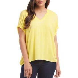 Karen Kane カレンケーン KAREN KANE NEW Women's Yellow High-low V-neck Tee Casual Shirt Top XS TEDO レディース