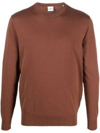 ASPESI Mens Burgundy Graphic Long Sleeve Crew Neck Cotton Blend Sweater L メンズ