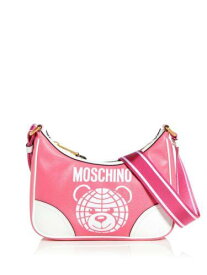 モスキーノ MOSCHINO Women's Pink Exterior Card Slot Contrast Trim Adjustable Crossbody レディース