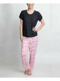 MUK LUKS Pink Short Sleeve T-Shirt Lounge M レディース