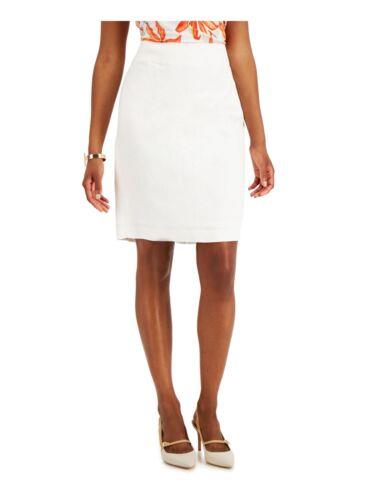 KASPER Womens White Zippered Lined Above The Knee Wear To Work Pencil Skirt 8 レディース：サンガ