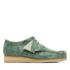 クラークス Clarks Originals Mens Wallabee Moccasin Green Suede Casual Shoes メンズ