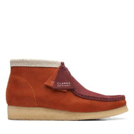 クラークス Clarks Originals Mens Wallabee Moccasin Boot Orange Leather Casual Boots Shoes メンズ