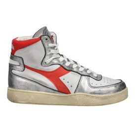 ディアドラ Diadora Mi Basket Metal Mix Used High Top Mens Silver Sneakers Casual Shoes 179 メンズ