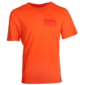 ディアドラ Diadora Manifesto Logo Crew Neck Short Sleeve T-Shirt Mens Orange Casual Tops 17 メンズ