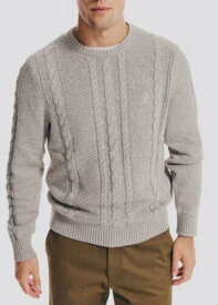 ノーティカ Nautica Mens Cable-Knit Sweater Gray Size XXL メンズ