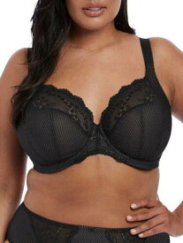 Elomi Charley Banded Stretch Lace Plunge Underwire Bra (4382) 40FF Black レディース