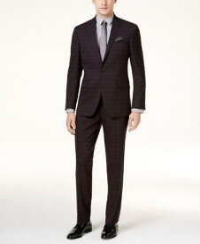 ケネスコール Kenneth Cole Reaction Men's Slim Fit Plaid Ready Flex Suit Black Size 36 メンズ