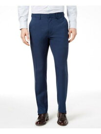 ケネスコール REACTION KENNETH COLE Mens Navy Flat Front Slim Fit Stretch Pants W33/ L32 メンズ