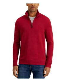 TASSO ELBA Mens Red Mock Quarter-Zip Pullover Sweater XXL メンズ