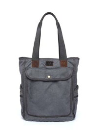 TSD Women's Gray Atona Embroidered Logo Double Flat Strap Tote Handbag Purse レディース