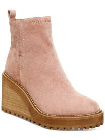 ZODIAC Womens Pink Cushioned Julie Round Toe Wedge Zip-Up Leather Booties 6.5 M レディース