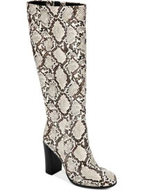 ケネスコール KENNETH COLE NEW YORK Womens Beige Snake Skin Print Justin Block Heel Boots 8 M レディース