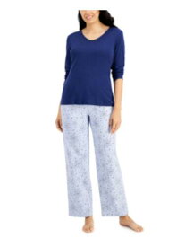 CHARTER CLUB Intimates Light Blue Elastic Waist Sleep Pants Petites PM レディース