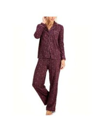 CHARTER CLUB Womens Burgundy Button Up Top Straight leg Pants Pajamas S レディース