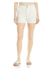 スリー ドッツ THREE DOTS Womens White Zippered Pocketed Button Closure Cuffed Shorts S レディース