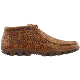 Ferrini Honey Crocodile Printed Rogue Chukka Mens Brown Casual Boots 33722-29 メンズ