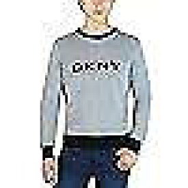 ディーケーエヌワイ DKNY Mens Logo Sweater Heather Grey M GRAY Size MEDIUM S/S メンズ