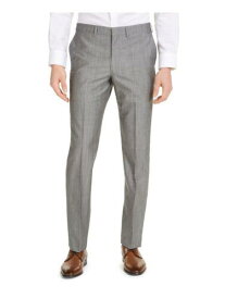 ディーケーエヌワイ DKNY Mens Gray Straight Leg Stretch Slim Fit Pants 30W/ 32L メンズ