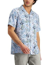 Club Room Men's Regular Fit Tropical Print Camp Shirt Blue Size Small メンズ