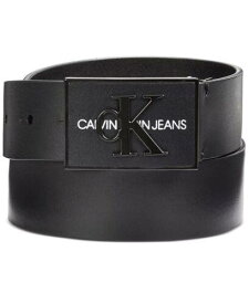 カルバンクライン Calvin Klein Men's Logo Leather Belt Black Size 32 メンズ