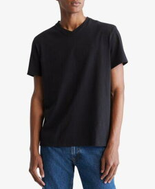 カルバンクライン Calvin Klein Men's Smooth Cotton Solid V Neck T-Shirt Black Size Medium メンズ