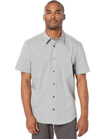 カルバンクライン CALVIN KLEIN Mens Gray Short Sleeve Classic Button Down Stretch Casual Shirt XS メンズ