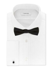 カルバンクライン CALVIN KLEIN Mens White Spread Collar Extra Slim Fit Dress Shirt 16.5- 34/35 メンズ