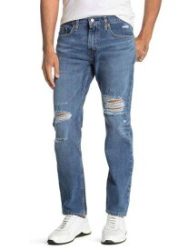 LEVI STRAUSS & CO Mens Blue Tapered Regular Fit Stretch Denim Jeans 34 X 30 メンズ