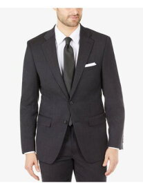 カルバンクライン CALVIN KLEIN Mens Black Single Breasted Skinny Fit Stretch Suit Blazer 46R メンズ