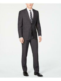 カルバンクライン CALVIN KLEIN Mens Gray Flat Front Straight Leg Slim Fit Suit 38R 31 WAIST メンズ
