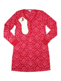 CHARTER CLUB Intimates Red Fleece Henley with Super Soft Socks Nightgown L レディース