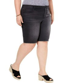STYLE & COMPANY Womens Gray Pocketed Frayed-hem Bermuda Shorts Plus Size: 20W レディース