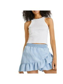 フレンチコネクション FRENCH CONNECTION Womens Light Blue Chambray Pull-on Mini Layered Skirt L レディース