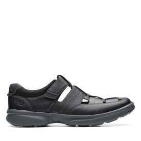クラークス Clarks Mens Bradley Cove Black Leather Casual Fisherman Sandals Shoes メンズ