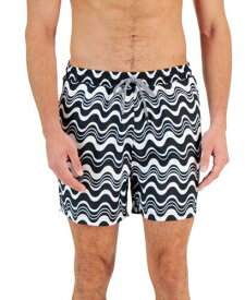 INC International Concepts INC Men's Wave Print Swim Shorts Black Size X-Large メンズ