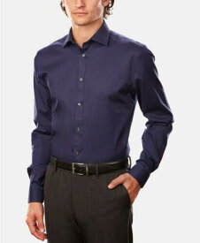 ディーケーエヌワイ DKNY Men's Slim-Fit Stretch Solid Dress Shirt Navy Size 14.5X32-33 メンズ