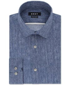 ディーケーエヌワイ DKNY Men's Houndstooth Collared Dress Shirt Blue Size 34X35 メンズ
