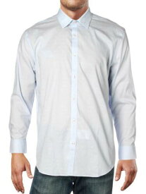 Ryan Seacrest Distinction Men's Cotton Collared Button Down Shirt Blue Size メンズ