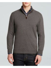 Designer Brand Mens Gray Heather Long Sleeve Stand Collar Quarter-Zip Sweater M メンズ