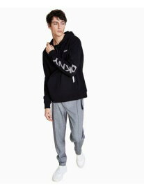 ディーケーエヌワイ DKNY Mens Black Logo Graphic Long Sleeve Classic Fit Fleece Lined Sweater XL メンズ